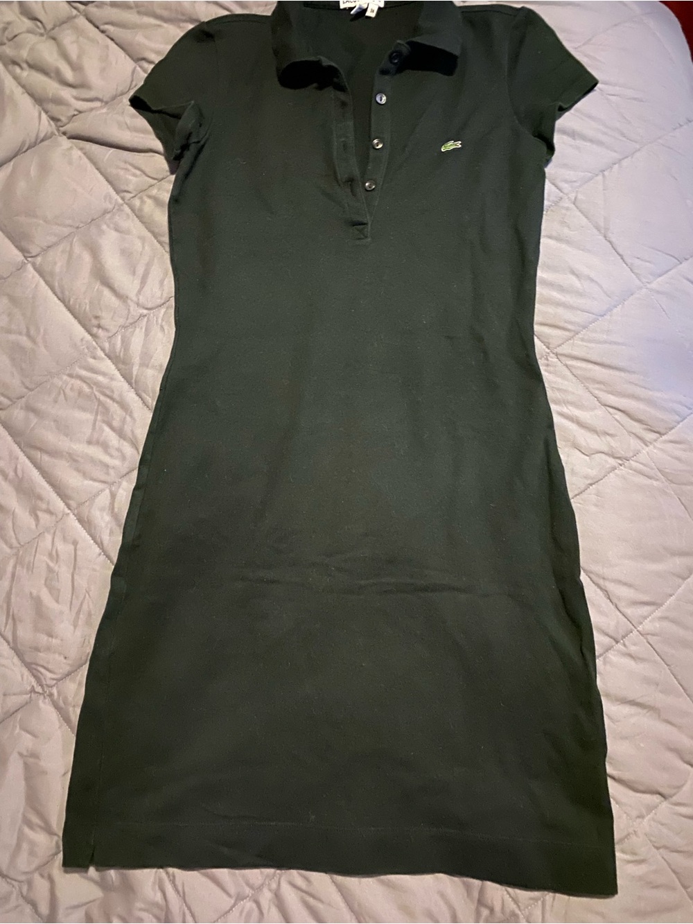 Lacoste Black Polo Mini Dress with Signature Croc